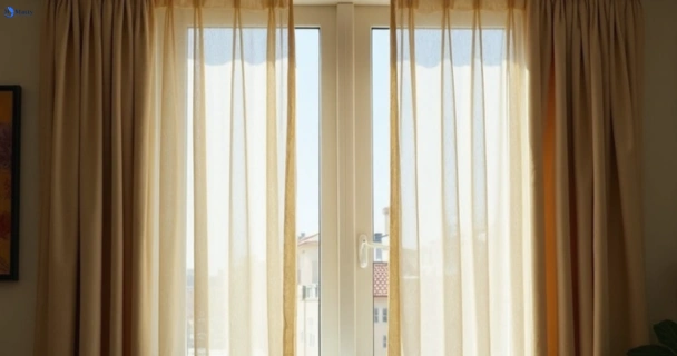 Dull dusty drapes in northwood-nsw before professional cleaning